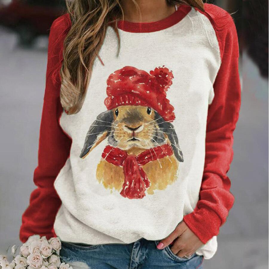 Women Cute Print Pullover