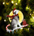 Husky On The Candy Cane Christmas Ornament