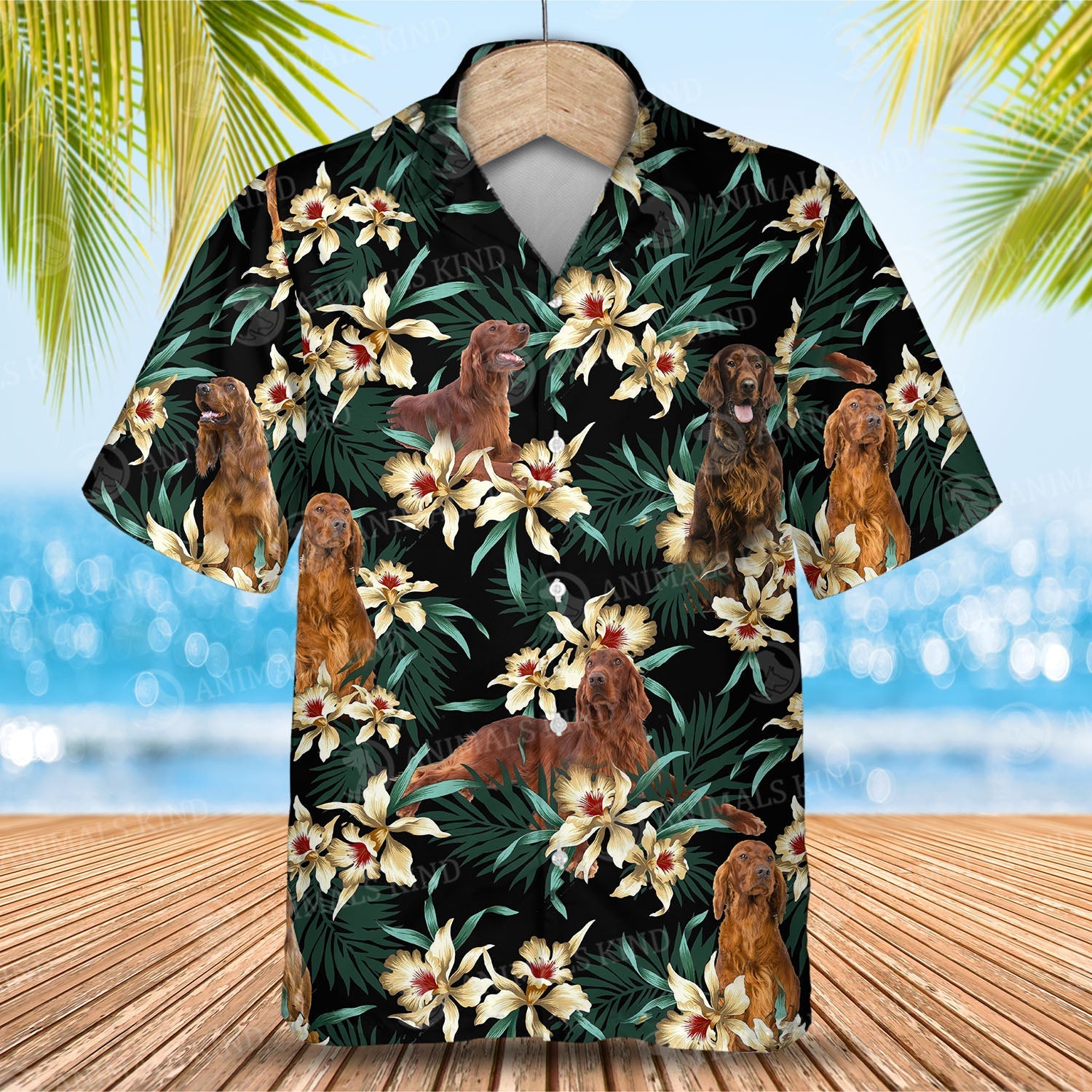 Irish Setter Flower Hawaiian Shirt