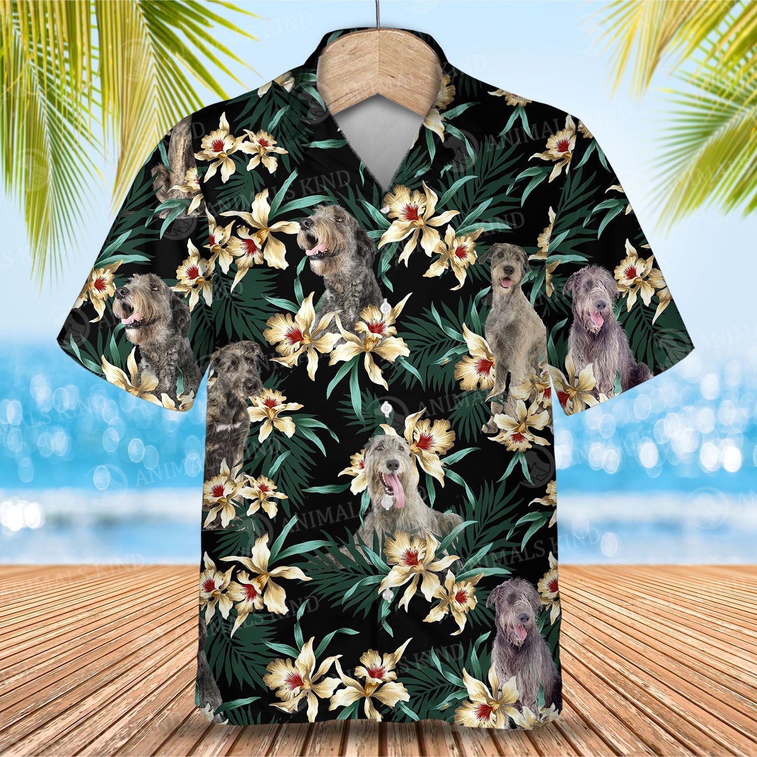 Irish Wolfhound Flower Hawaiian Shirt