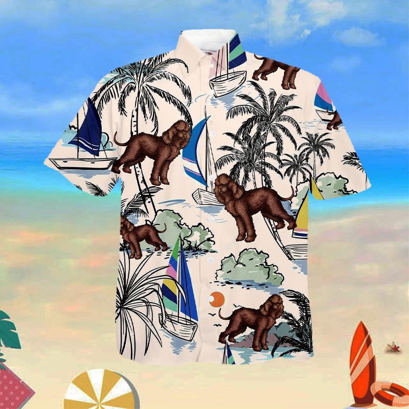Irish Wter Spaniel Summer Beach Hawaiian Shirt