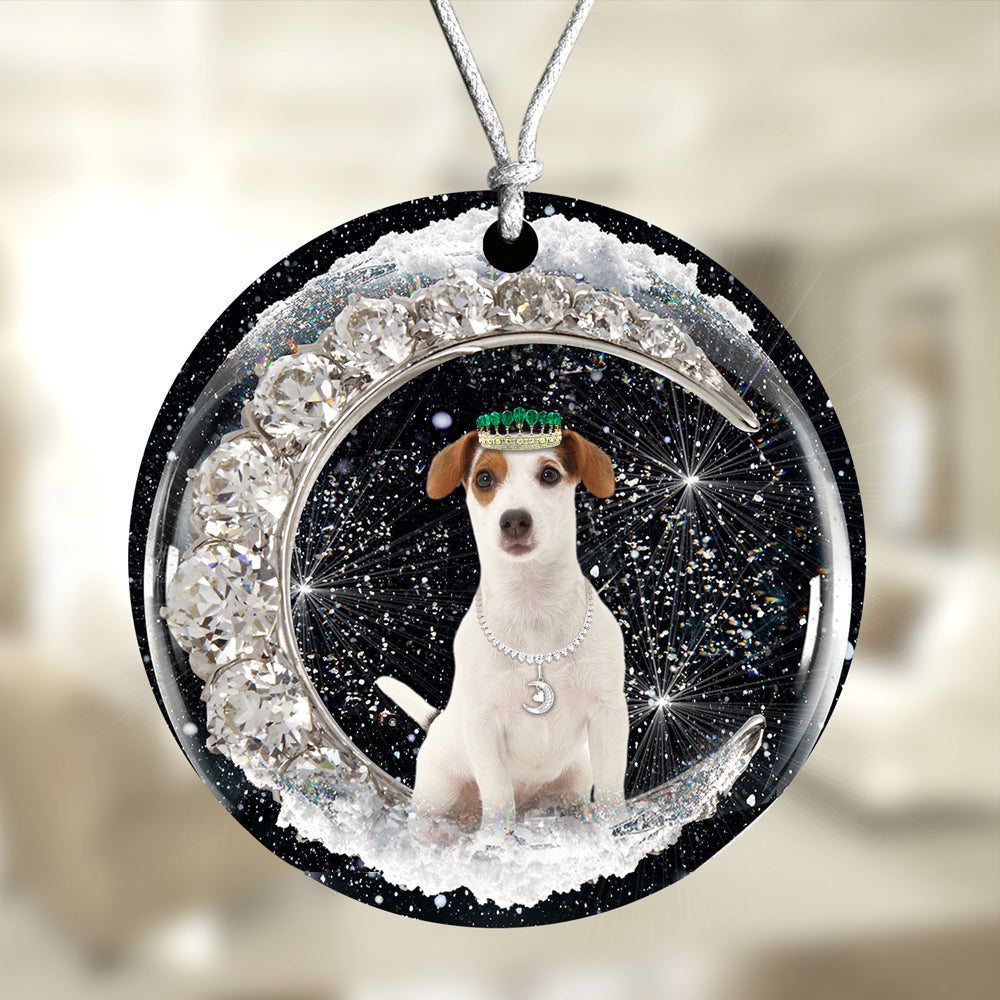 Jack-Russell-Terrier-2 With Crown Diamond Ornament (porcelain)