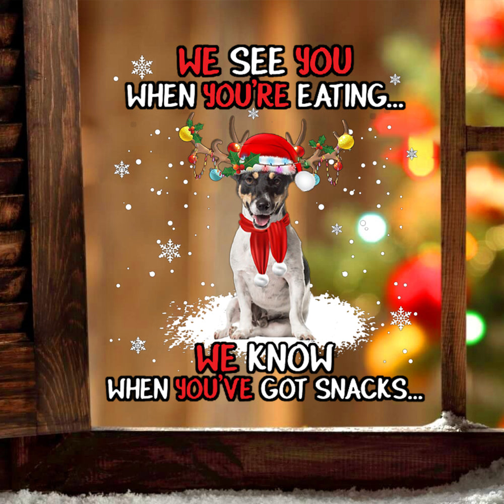 Jack-Russell-Terrier We See You Christmas Sticker