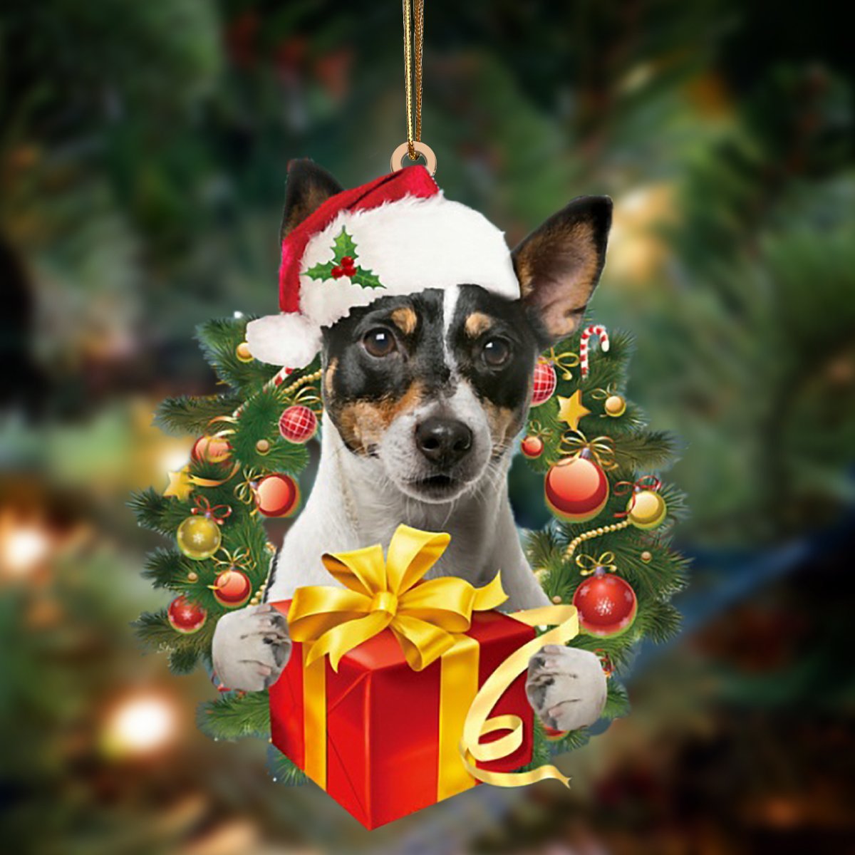 Jack Russell Terrier-Dogs give gifts Hanging Ornament