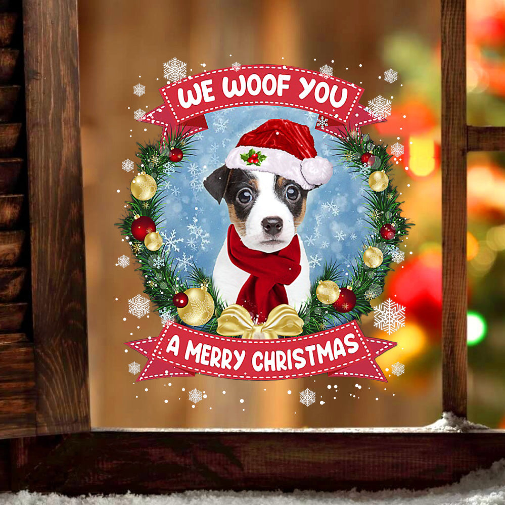 Jack Russell Terrier We Woof You Christmas Sticker