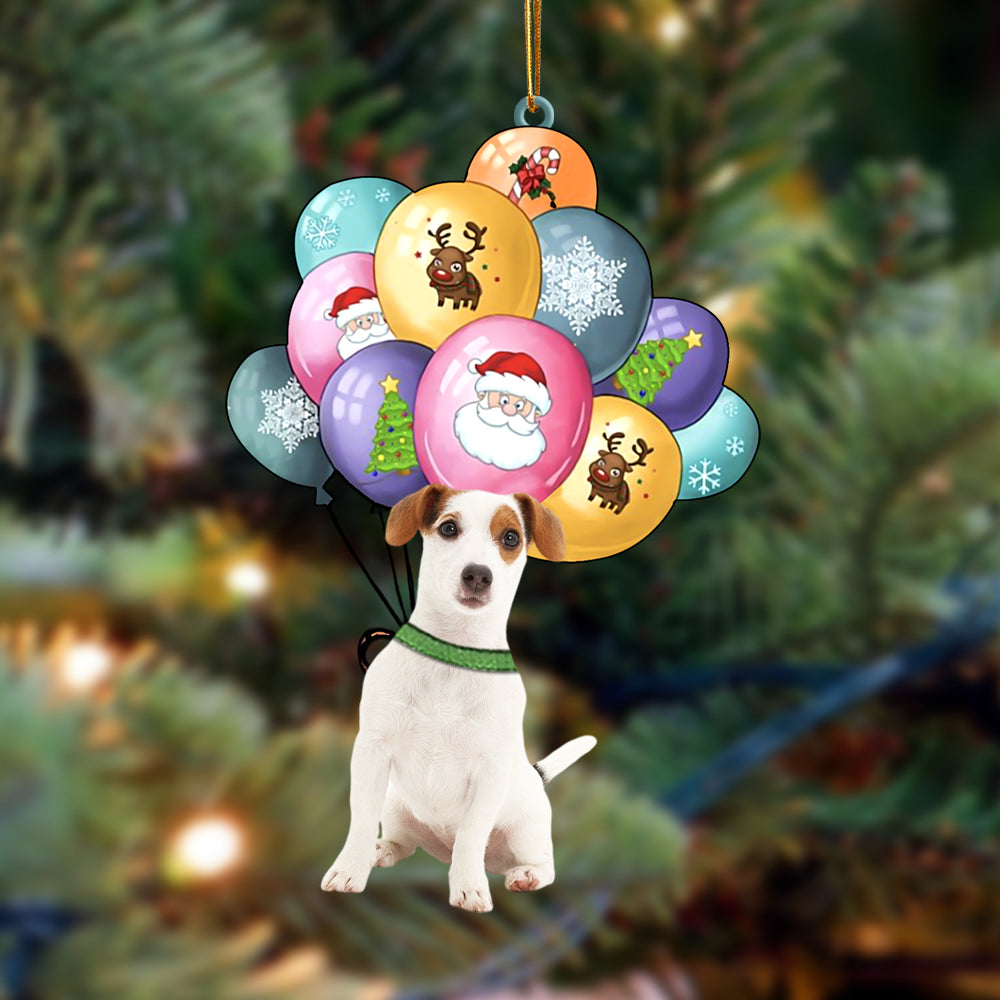 Jack Russell Terrier With Balloons Christmas Ornament