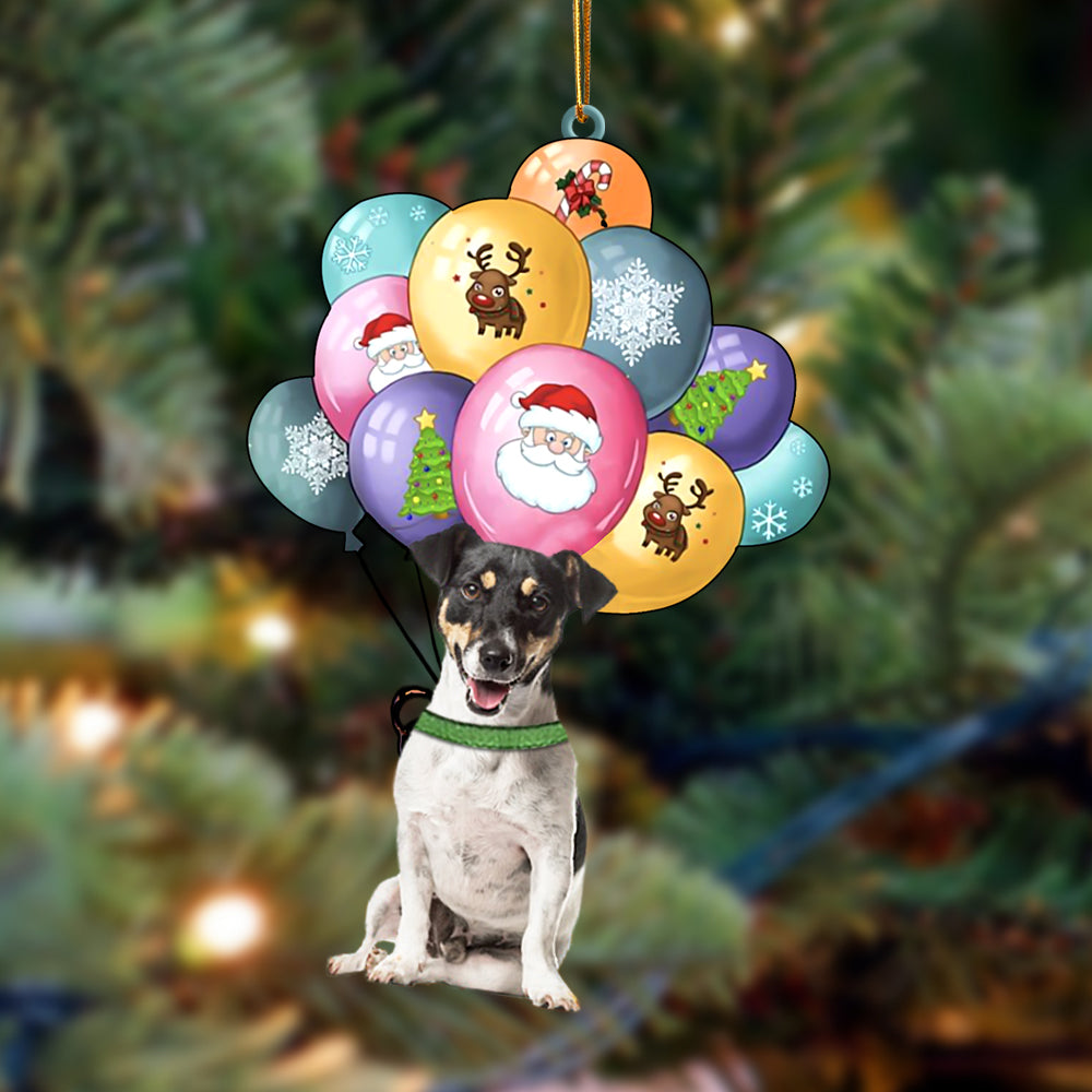 Jack Russell Terrier(2) With Balloons Christmas Ornament
