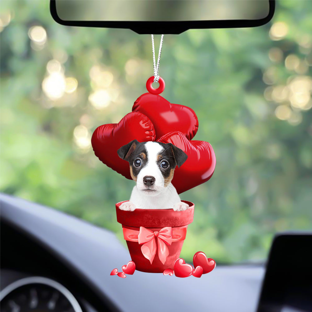 Jack Russell Terrier Red Heart Balloon Ornament
