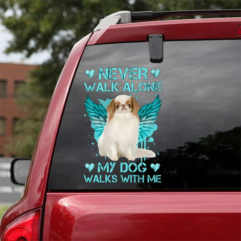 Japanese Chin 1 Walks With Me Sticker