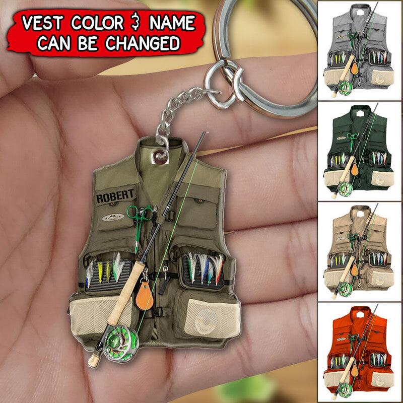 Personalized Fishing Vest Acrylic Keychain