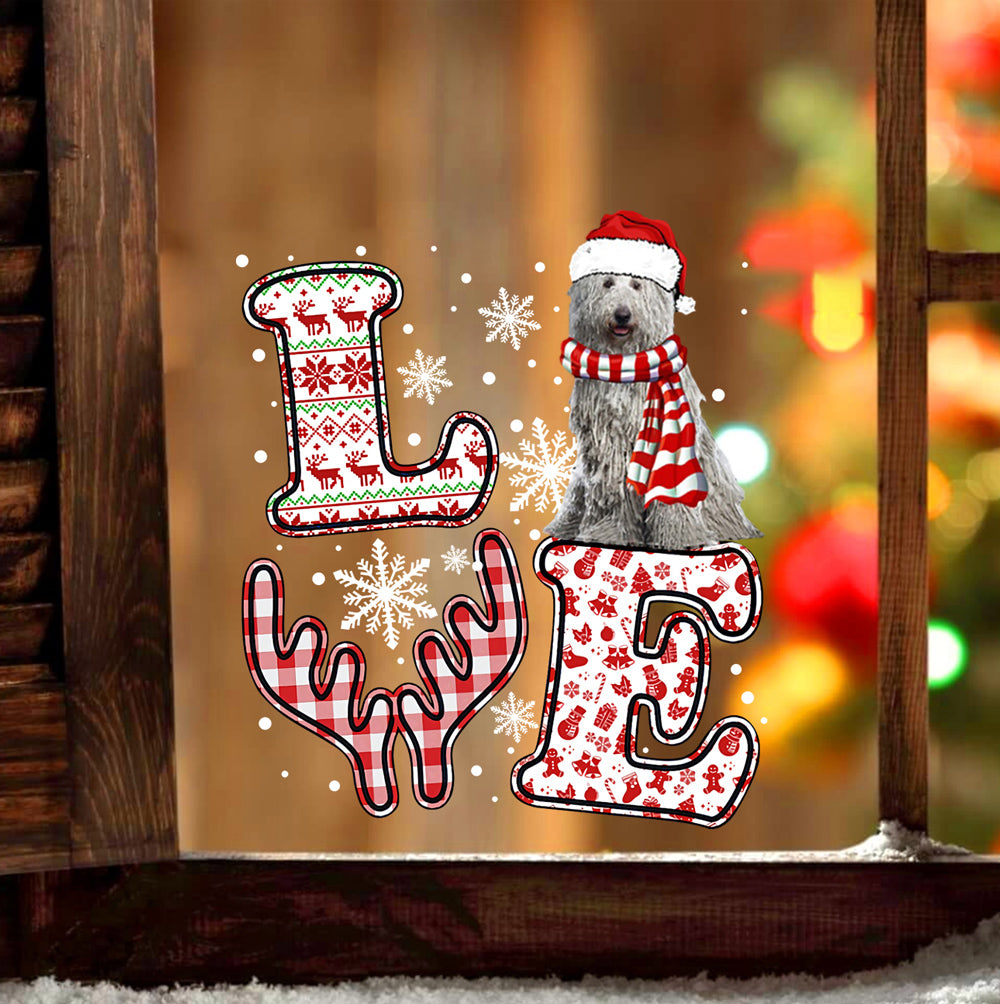 Komondor LOVE Reindeer Christmas Sticker