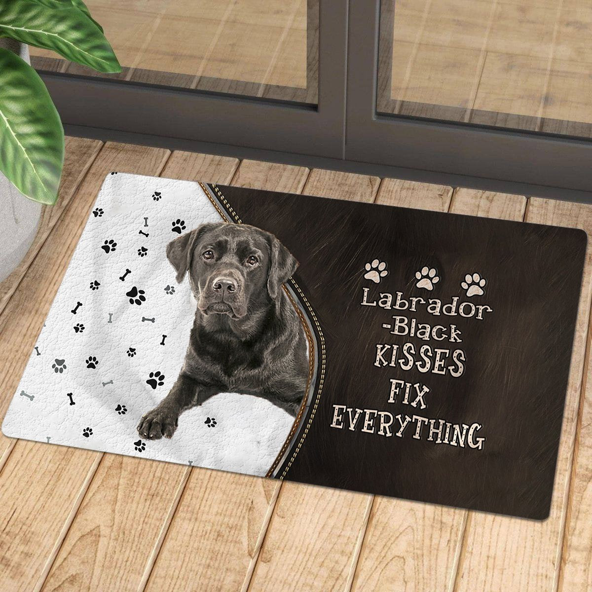Labrador-Black Kisses Fix Everything Doormat