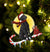 Labrador-Retriever（Black） On The Candy Cane Christmas Ornament