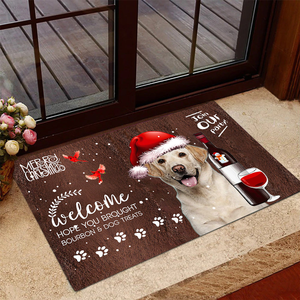 Labrador Retriever Join Our Party Christmas Doormat