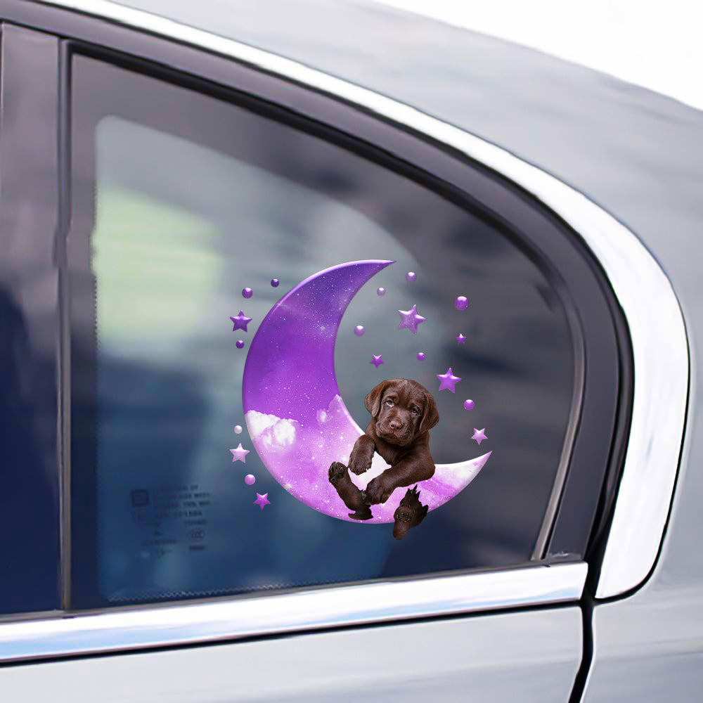 Labrador Retriever On The Purple Moon Sticker