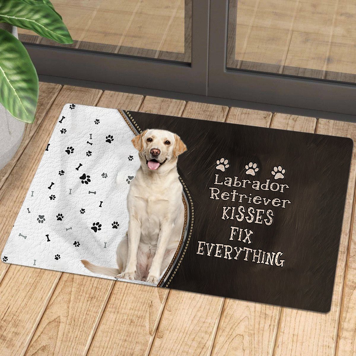 Labrador Retriever Kisses Fix Everything Doormat
