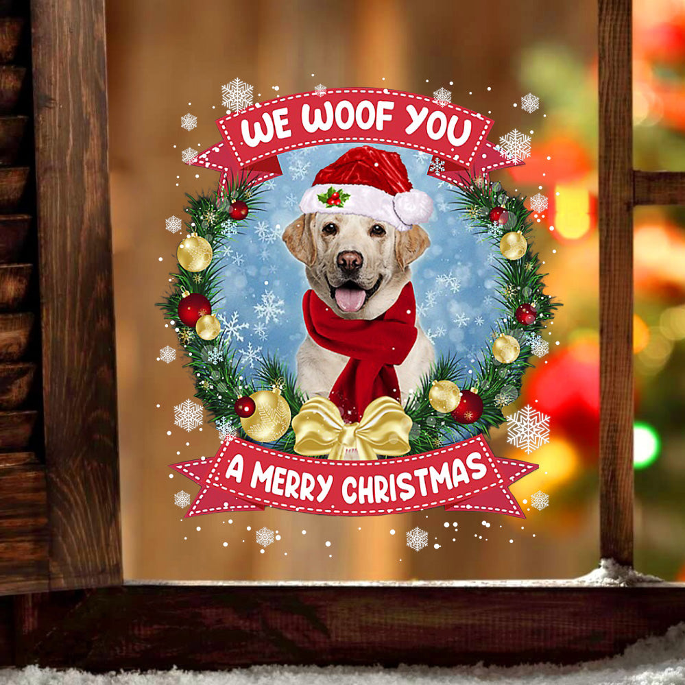 Labrador Retriever We Woof You Christmas Sticker