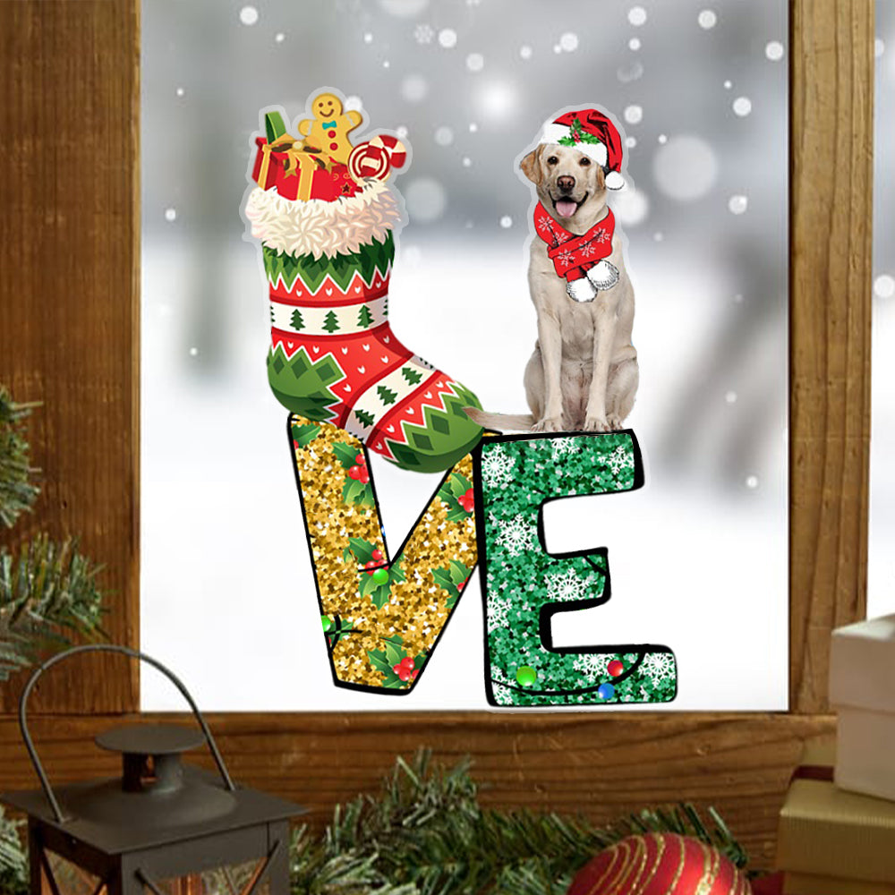Labrador Retriever LOVE Christmas Stocking Sticker