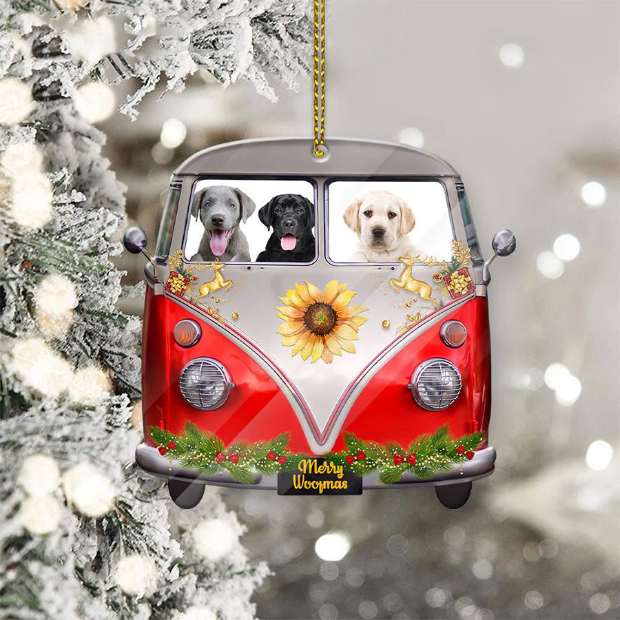 Labrador Sit On A Truck-Two Sided Ornament