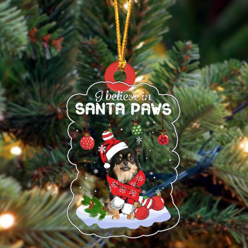 Long-Haired-Chihuahuak Christmas Ornament
