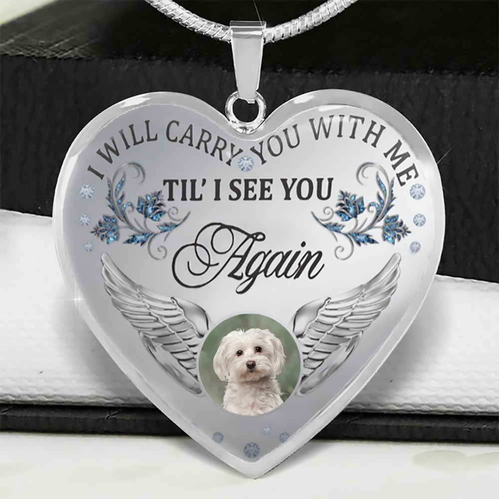 Maltese Carry You With Me Memorial Necklace