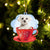 Maltese On The Cup Christmas Ornament
