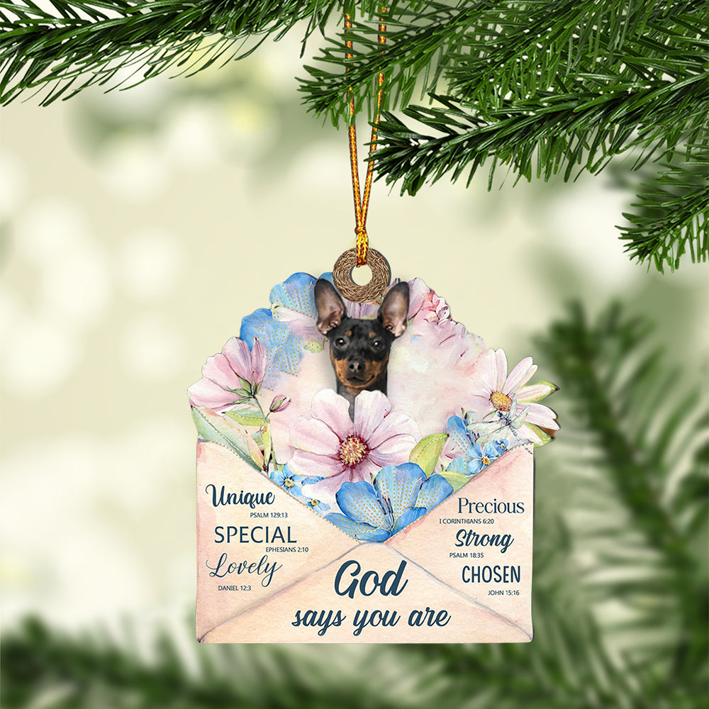 Miniature-Pinscher God Says You Ornament