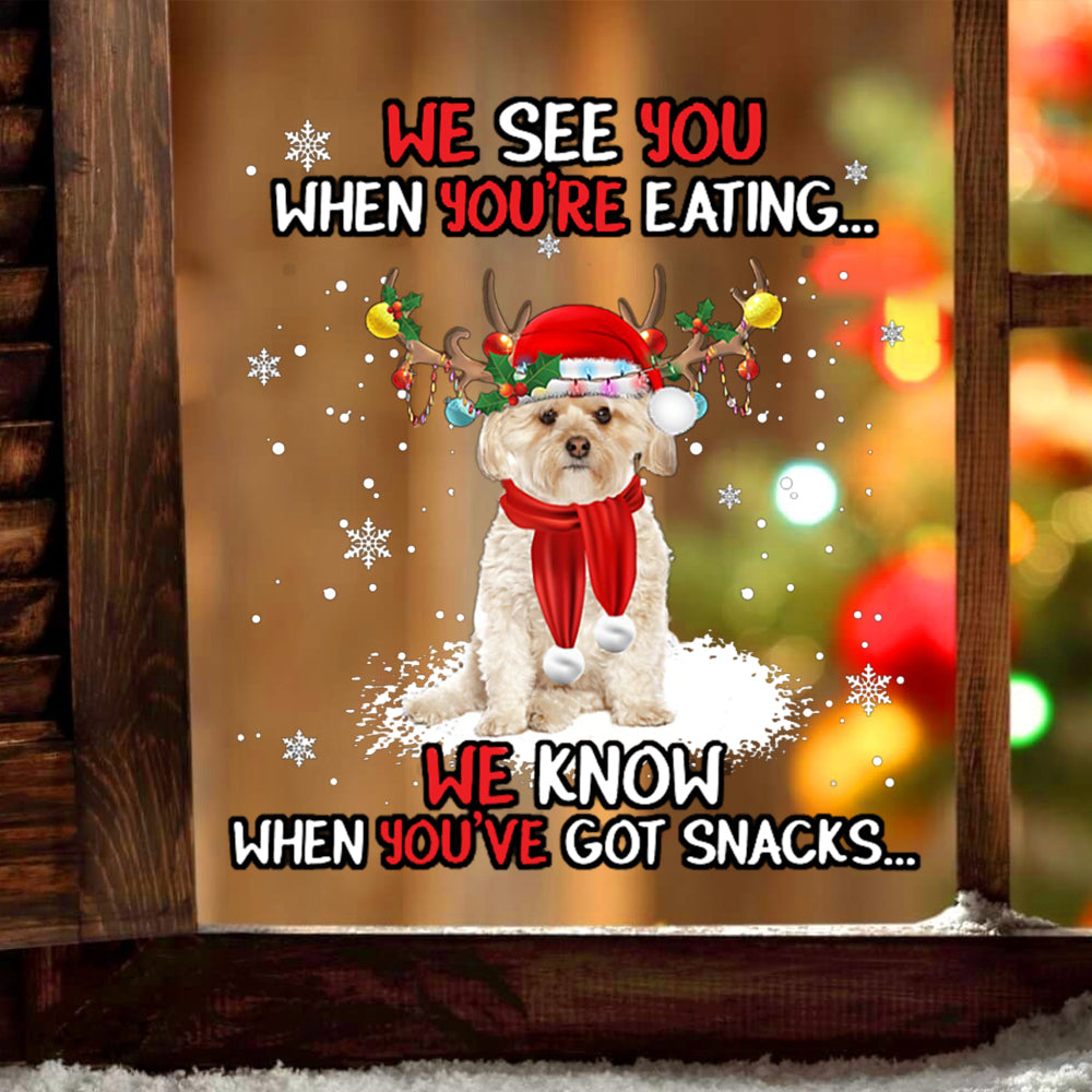 Morkie We See You Christmas Sticker