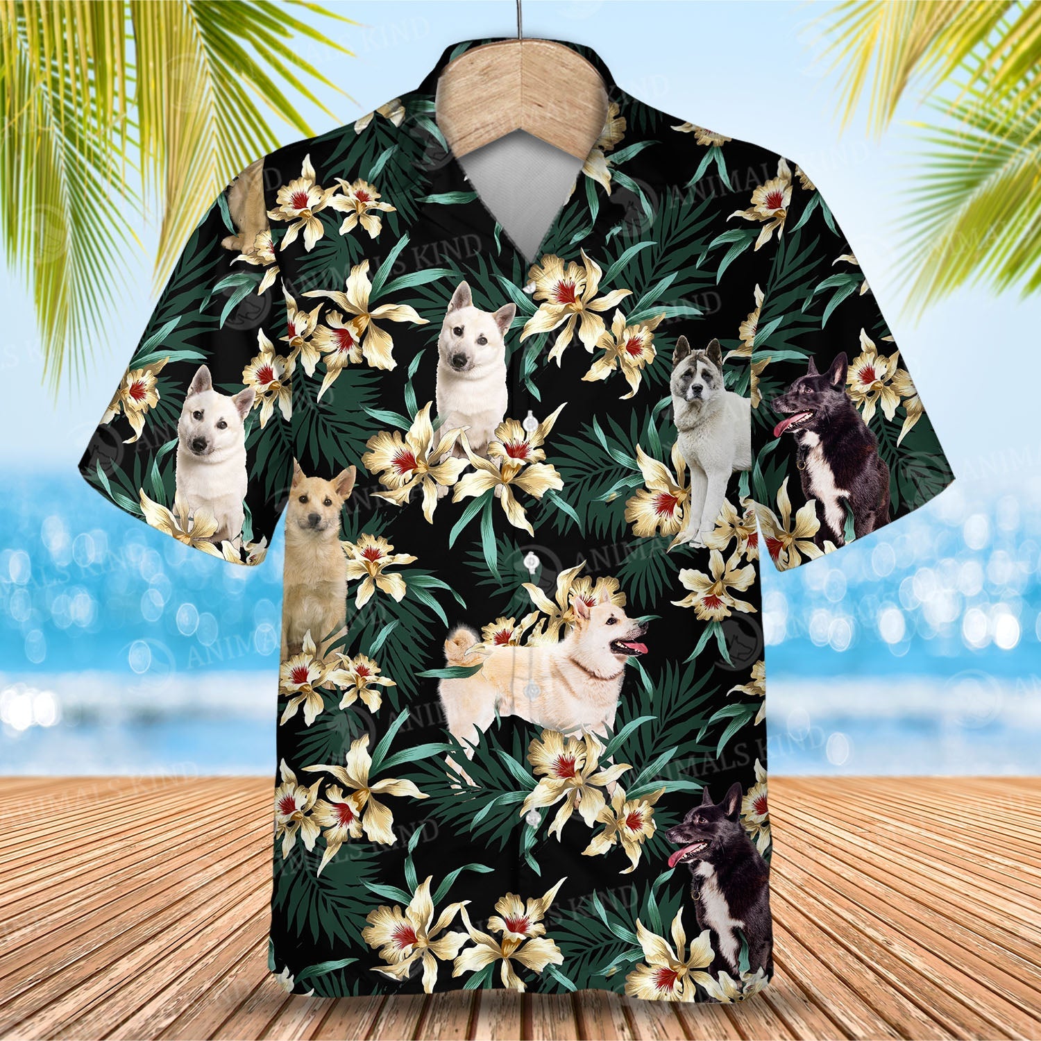 Norwegian Buhund Flower Hawaiian Shirt