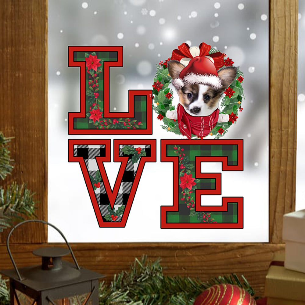 Love Papilon Christmas Sticker