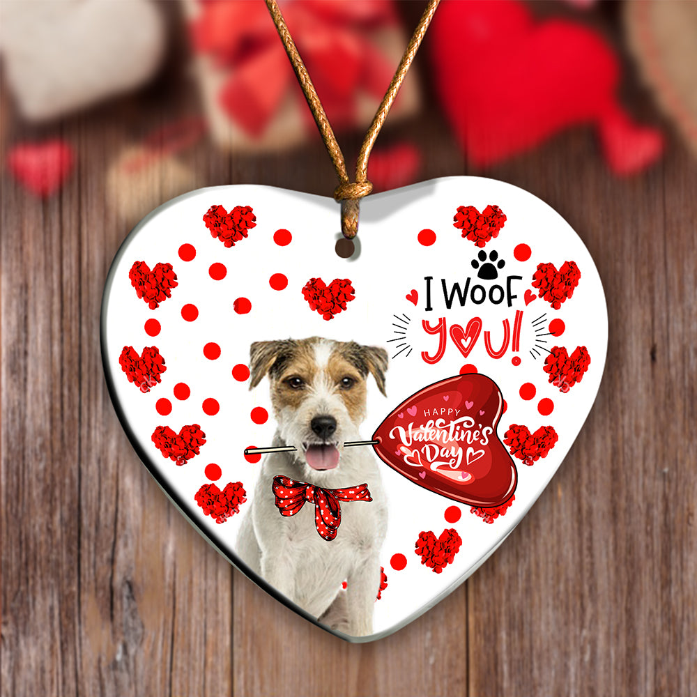 Parson Russell Terrier Happy Valentine's Day Ornament (porcelain)
