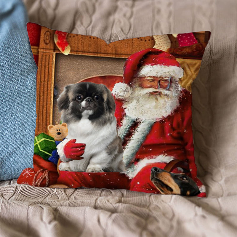 Pekingese With Santa Pillowcase