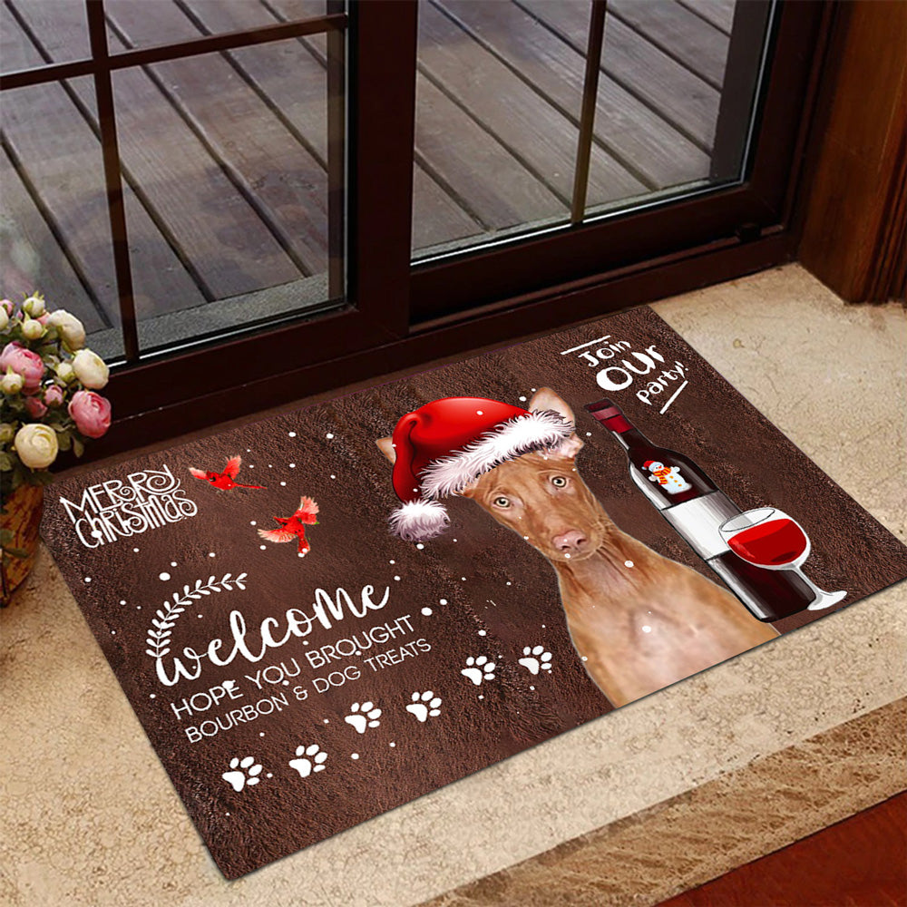 Pharaoh Hound Join Our Party Christmas Doormat
