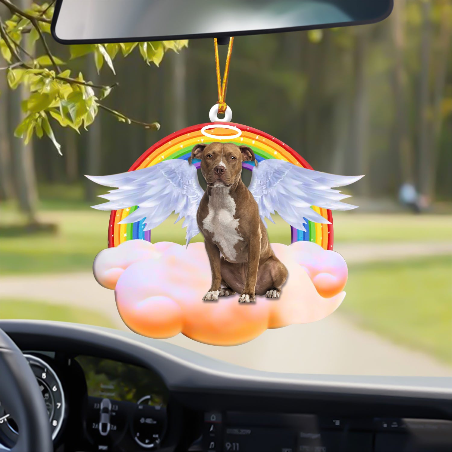 Pit Bull With Angel Wings Memorial Ornament