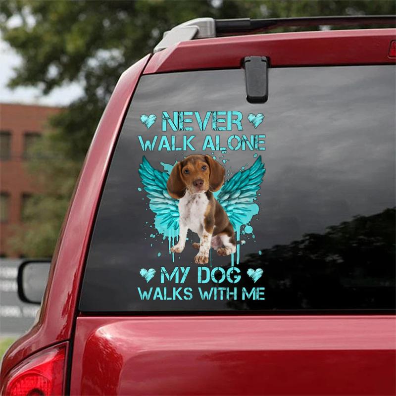 Pocket Beagle Walks With Me Sticker