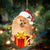 Pomeranian-Dogs give gifts Hanging Ornament