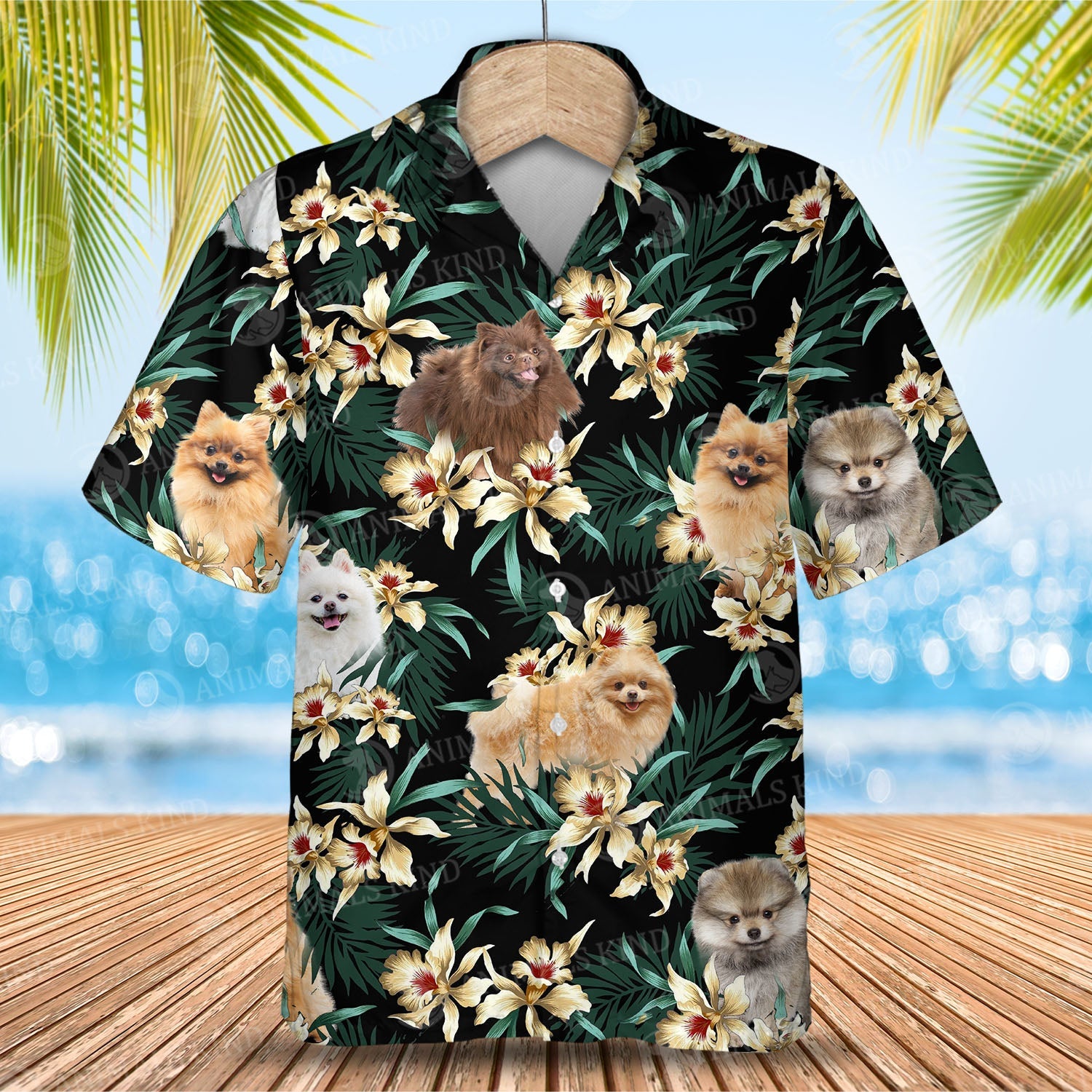 Pomeranian Retriever Flower Hawaiian Shirt