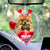 Pomeranian With Rose & Heart Balloon Ornament