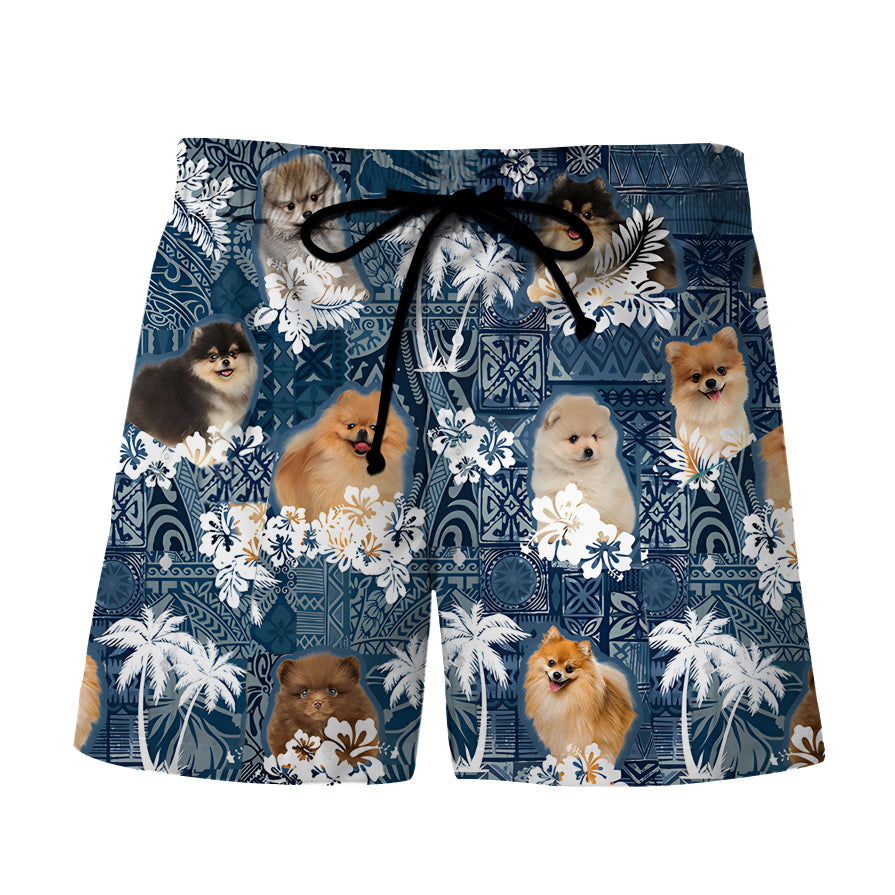 Pomeranian Beach Hawaiian Shorts