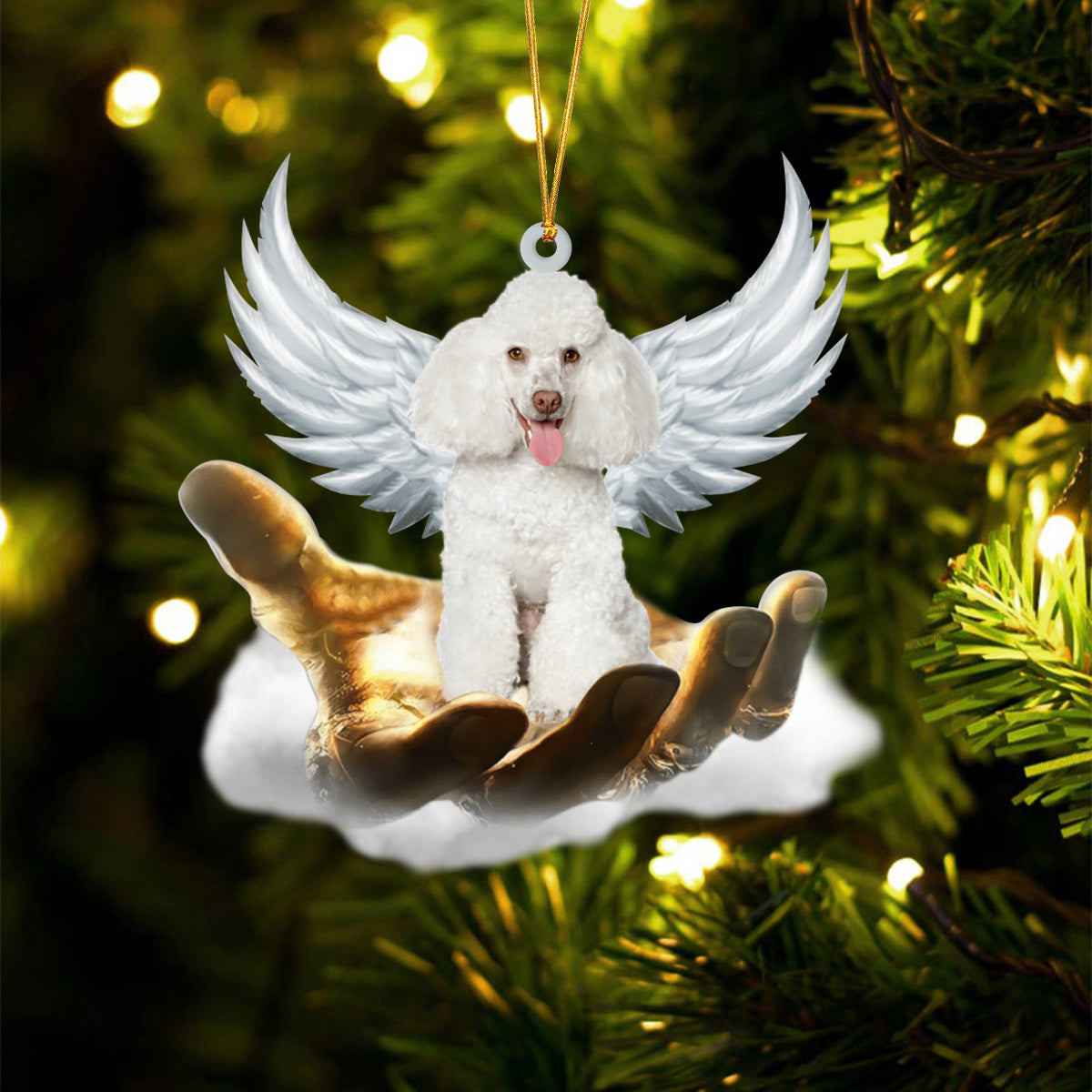 Poodle 2 On The Hands Of Jesus Ornament