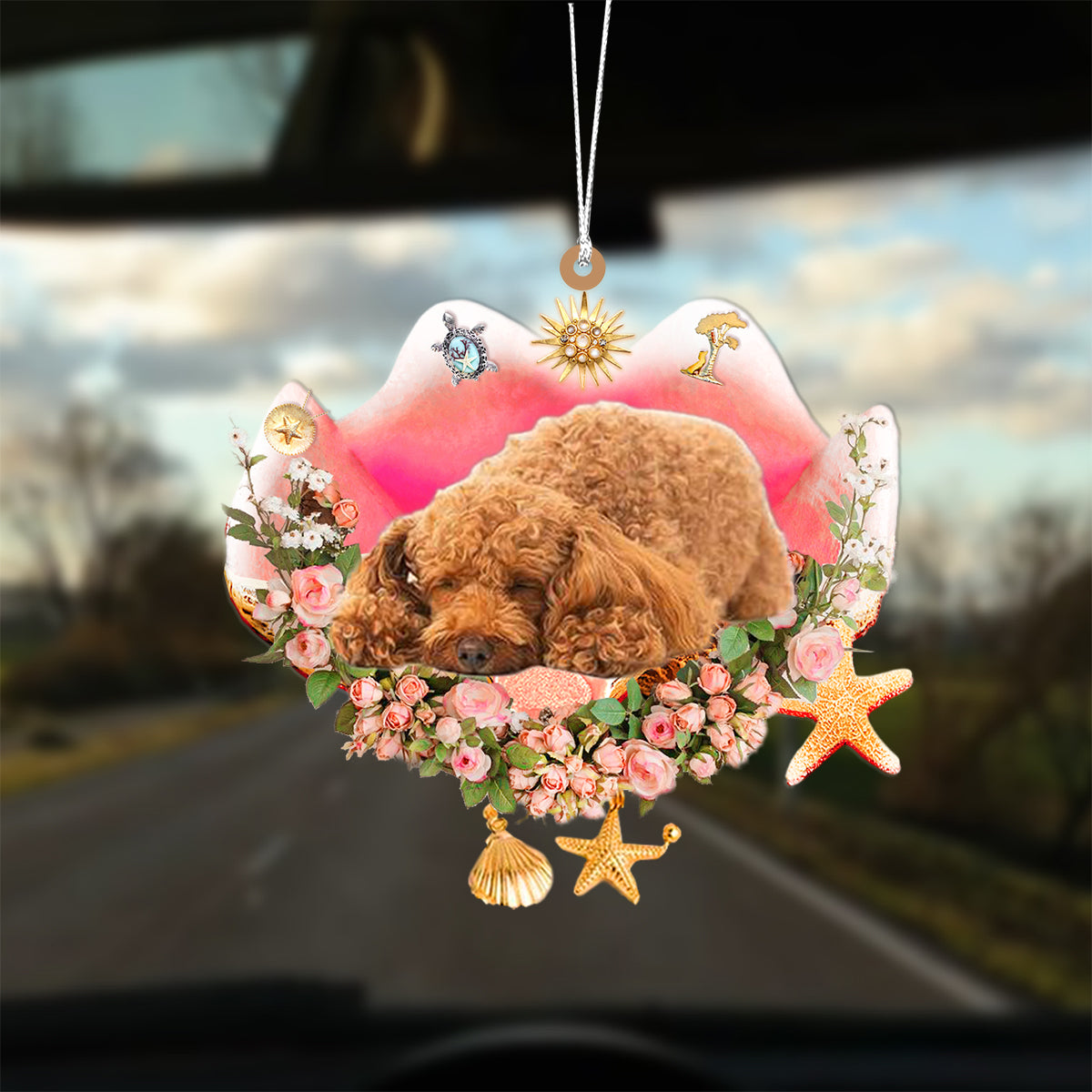 Poodle2 Sleeping In The Seashell Ornament