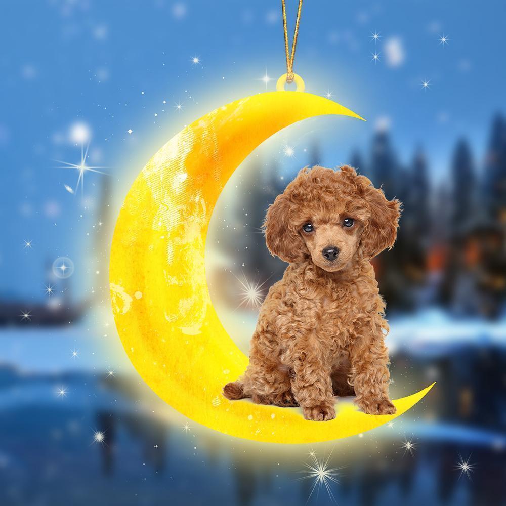 Poodle Moon double-sided decoration