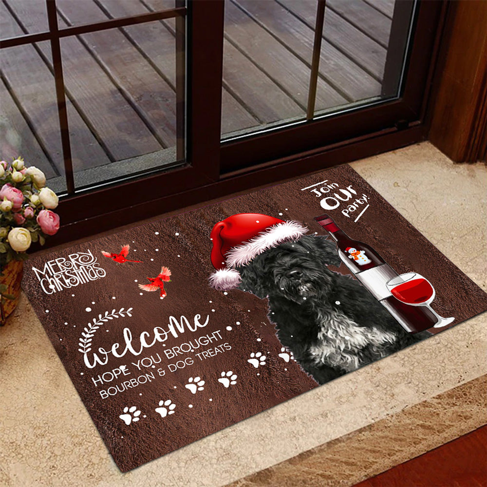 Portuguese Water Dog Join Our Party Christmas Doormat