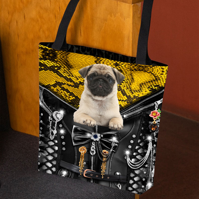 Pug Punk Tote Bag