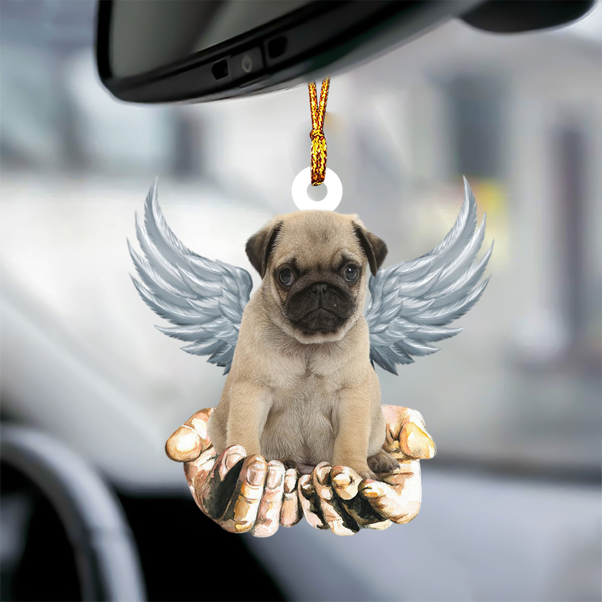 Pug Angel Dog Memorial Ornament