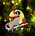 Pug On The Candy Cane Christmas Ornament