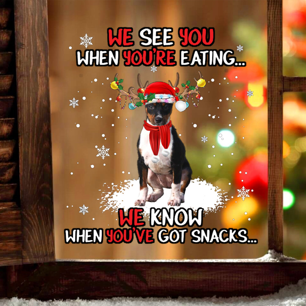Rat-Terrier We See You Christmas Sticker