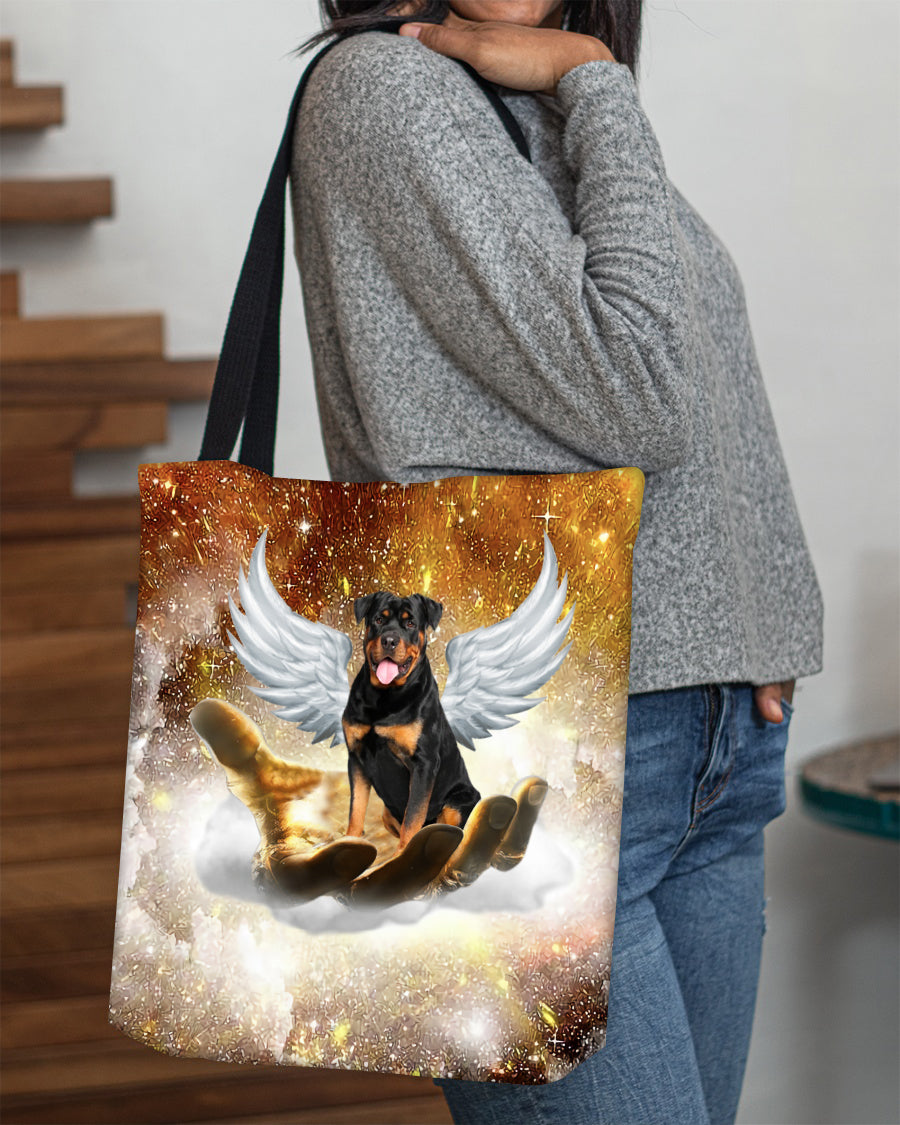 Rottweiler Angel On Hand Tote Bag