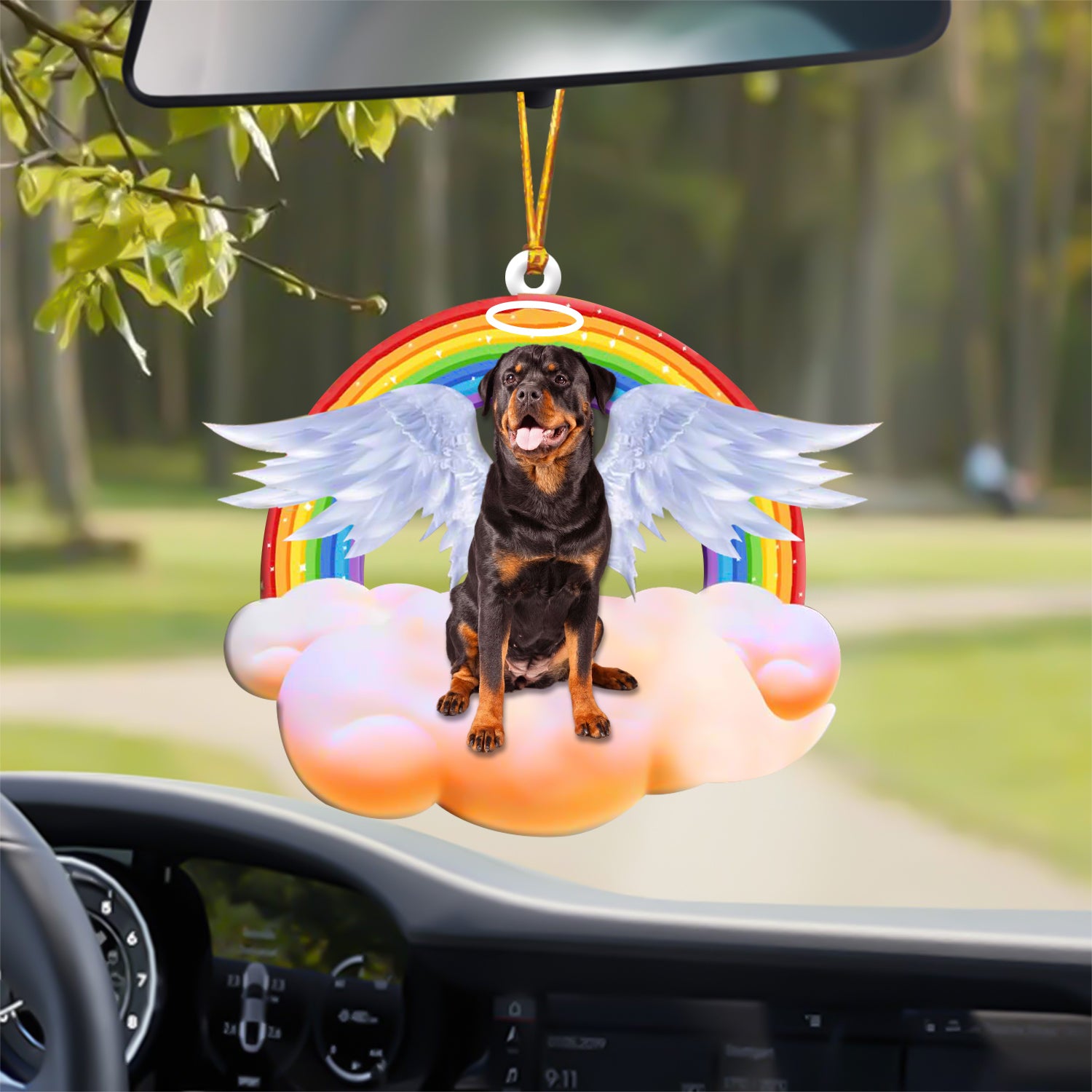 Rottweiler With Angel Wings Memorial Ornament