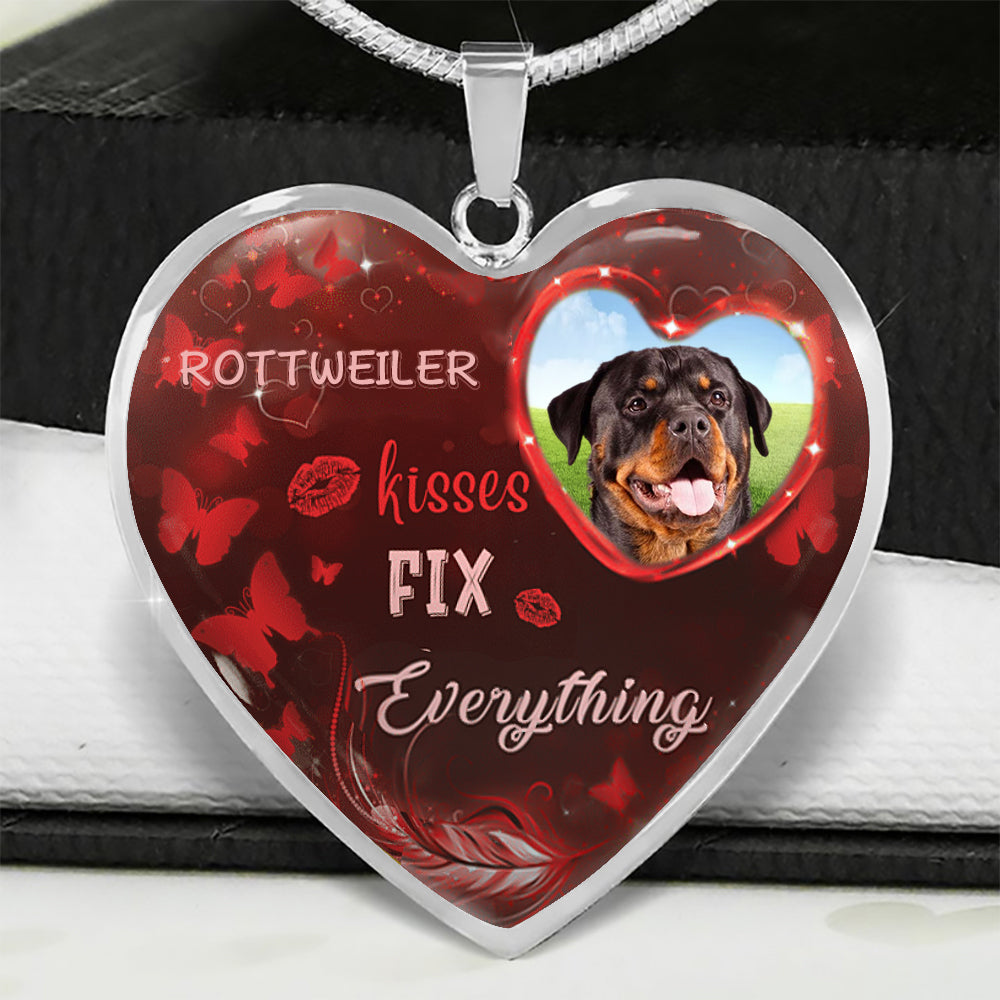 Rottweiler Kisses Fix Everything Necklace